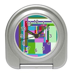 Fractal Gradient Colorful Infinity Art Travel Alarm Clock by Wegoenart