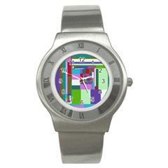 Fractal Gradient Colorful Infinity Art Stainless Steel Watch by Wegoenart