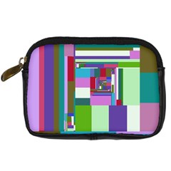 Fractal Gradient Colorful Infinity Art Digital Camera Leather Case by Wegoenart