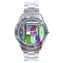 Fractal Gradient Colorful Infinity Art Stainless Steel Analogue Watch by Wegoenart