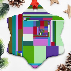 Fractal Gradient Colorful Infinity Art Snowflake Ornament (two Sides) by Wegoenart