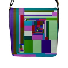 Fractal Gradient Colorful Infinity Art Flap Closure Messenger Bag (l) by Wegoenart