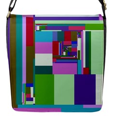 Fractal Gradient Colorful Infinity Art Flap Closure Messenger Bag (s) by Wegoenart