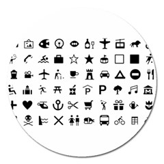 Icons Set Symbols Collection Magnet 5  (round) by Wegoenart