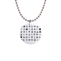 Icons Set Symbols Collection 1  Button Necklace by Wegoenart