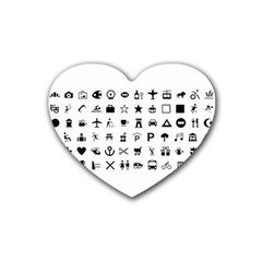 Icons Set Symbols Collection Heart Coaster (4 Pack)  by Wegoenart