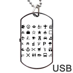 Icons Set Symbols Collection Dog Tag Usb Flash (two Sides) by Wegoenart