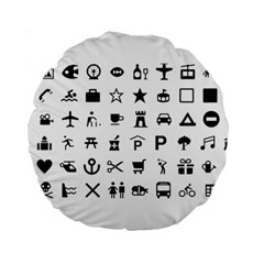 Icons Set Symbols Collection Standard 15  Premium Round Cushions by Wegoenart