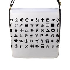 Icons Set Symbols Collection Flap Closure Messenger Bag (l) by Wegoenart