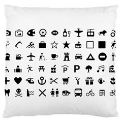 Icons Set Symbols Collection Large Flano Cushion Case (two Sides) by Wegoenart