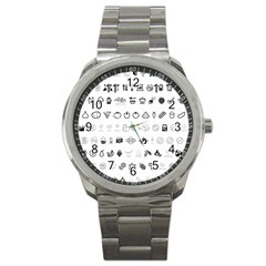 Vegan Vegetarian Icons Food Eat Sport Metal Watch by Wegoenart