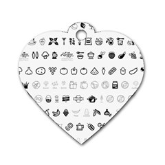 Vegan Vegetarian Icons Food Eat Dog Tag Heart (two Sides) by Wegoenart