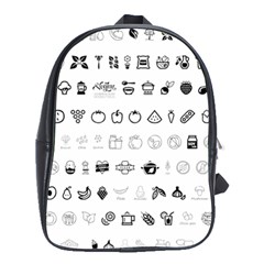 Vegan Vegetarian Icons Food Eat School Bag (large) by Wegoenart