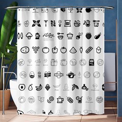 Vegan Vegetarian Icons Food Eat Shower Curtain 60  X 72  (medium)  by Wegoenart