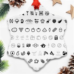 Vegan Vegetarian Icons Food Eat Ornament (snowflake) by Wegoenart