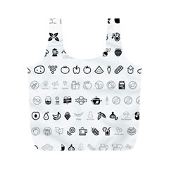 Vegan Vegetarian Icons Food Eat Full Print Recycle Bag (m) by Wegoenart