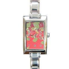 Fractal Gradient Colorful Infinity Rectangle Italian Charm Watch