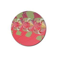 Fractal Gradient Colorful Infinity Rubber Round Coaster (4 pack) 