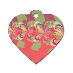 Fractal Gradient Colorful Infinity Dog Tag Heart (One Side)