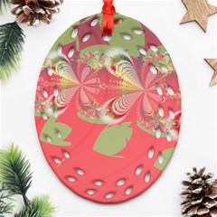 Fractal Gradient Colorful Infinity Oval Filigree Ornament (Two Sides)