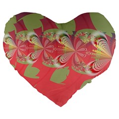 Fractal Gradient Colorful Infinity Large 19  Premium Heart Shape Cushions