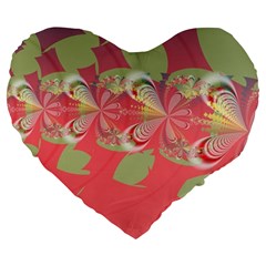 Fractal Gradient Colorful Infinity Large 19  Premium Flano Heart Shape Cushions