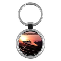 Fractal Mandelbulb 3d Ufo Invasion Key Chains (round)  by Wegoenart