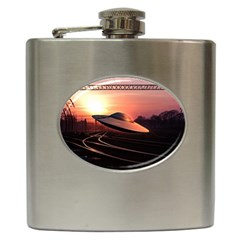 Fractal Mandelbulb 3d Ufo Invasion Hip Flask (6 Oz) by Wegoenart