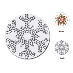 Snowflake Silhouette Fractal Playing Cards (round) by Wegoenart