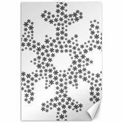 Snowflake Silhouette Fractal Canvas 12  X 18  by Wegoenart