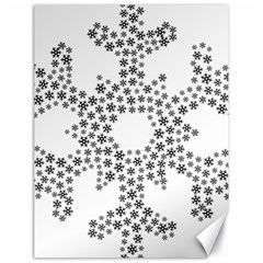 Snowflake Silhouette Fractal Canvas 18  X 24  by Wegoenart