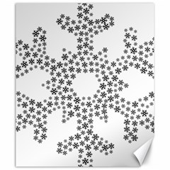 Snowflake Silhouette Fractal Canvas 20  X 24  by Wegoenart