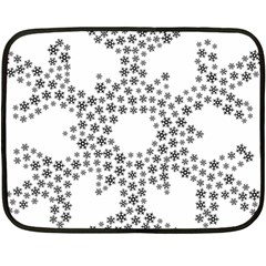 Snowflake Silhouette Fractal Fleece Blanket (mini) by Wegoenart