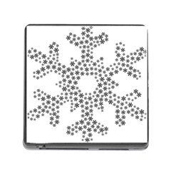 Snowflake Silhouette Fractal Memory Card Reader (square 5 Slot) by Wegoenart