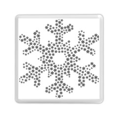 Snowflake Silhouette Fractal Memory Card Reader (square) by Wegoenart