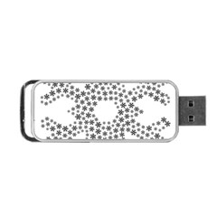 Snowflake Silhouette Fractal Portable Usb Flash (one Side) by Wegoenart