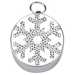 Snowflake Silhouette Fractal Silver Compasses by Wegoenart