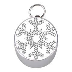 Snowflake Silhouette Fractal Mini Silver Compasses by Wegoenart