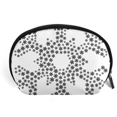 Snowflake Silhouette Fractal Accessory Pouch (large) by Wegoenart