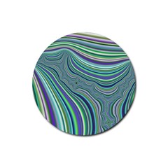 Art Fractal Gradient Colorful Infinity Pattern Rubber Coaster (round)  by Wegoenart