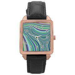 Art Fractal Gradient Colorful Infinity Pattern Rose Gold Leather Watch  by Wegoenart