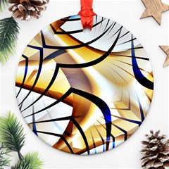 Pattern Fractal Gold Pointed Ornament (round) by Wegoenart