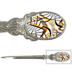 Pattern Fractal Gold Pointed Letter Opener by Wegoenart