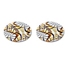 Pattern Fractal Gold Pointed Cufflinks (oval) by Wegoenart