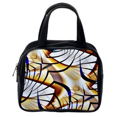 Pattern Fractal Gold Pointed Classic Handbag (one Side) by Wegoenart