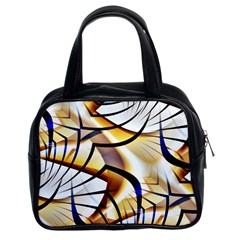 Pattern Fractal Gold Pointed Classic Handbag (two Sides) by Wegoenart