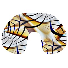 Pattern Fractal Gold Pointed Travel Neck Pillows by Wegoenart