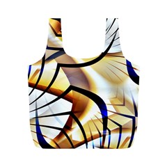 Pattern Fractal Gold Pointed Full Print Recycle Bag (m) by Wegoenart