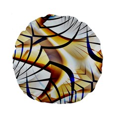 Pattern Fractal Gold Pointed Standard 15  Premium Flano Round Cushions by Wegoenart