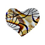 Pattern Fractal Gold Pointed Standard 16  Premium Flano Heart Shape Cushions Back